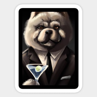 Chow Chow Suit Martini Sticker